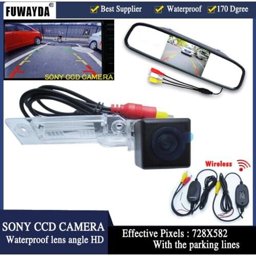 FUWAYDA wireless SONY CCD Car RearView Camera mirror Monitor For VVW GOLF PASSAT TOURAN CADDY SUPERB /T5 TRANSPORTER/MULTIVAN T5
