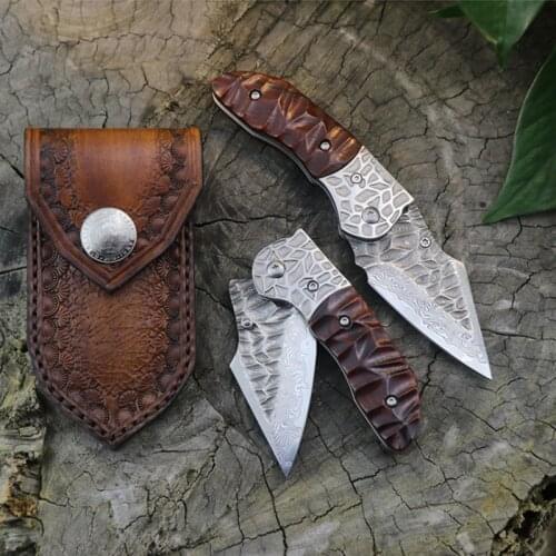 Free shipping Damascus Knife Mini Knife Sharp Folding Tool Knife Portable Outdoor Goods Camping Fishing Outdoor tools Knife