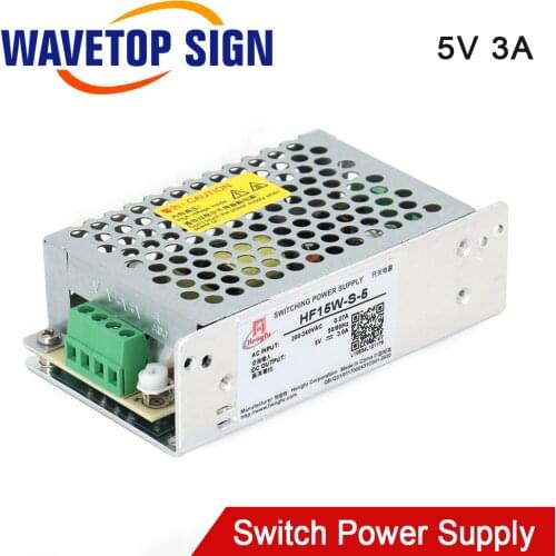 WaveTopSign HF15W-S-5 Switch Power Supply DC5V 3A 15W for Laser Marking Machine Controller