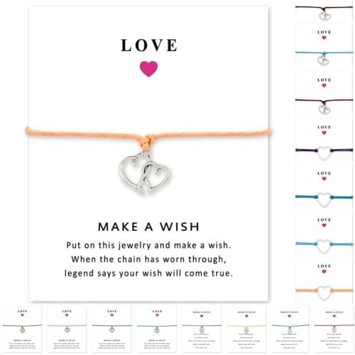 Unisex Girls Friendship Statement Engagement Wedding Bridesmaid Make a Wish Silver Heart Charm Bracelets for Women