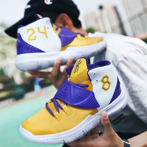 Tide brand mens shock absorption sports shoes high-top couple models non-slip basketball shoes wear-resistant casual shoes new