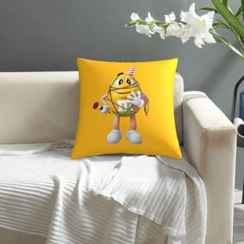 M & Ms Chocolate Candy pattern print Cushion Cover Decorative Pillowcase Chair Seat Square Car Pillow Cover Home Living Textile