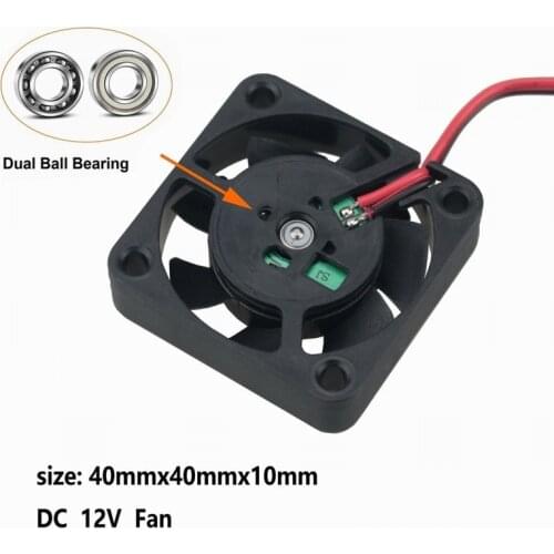 10 pcs Gdstime Two Ball Bearing 40mm x 10mm DC 12V 2Pin 4010 40x40x10mm High Speed 0.35A Cooler Small Cooling Fan 12 Volts