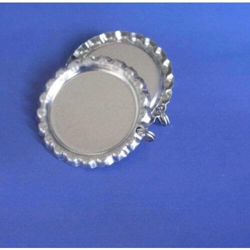 Both side colored 1 Inch Sliver Flattened Chrome Bottle Caps Flat bottlecaps with HOLE and Ring For DIY Crafts 1000 pcs / Lot