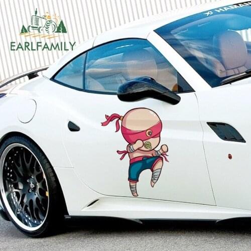EARLFAMILY 43cm x 34.3cm Cartoon Lee Sin Car Stickers JDM Decal Waterproof Vinyl Car Wrap Creative the Blind Monk Car Styling