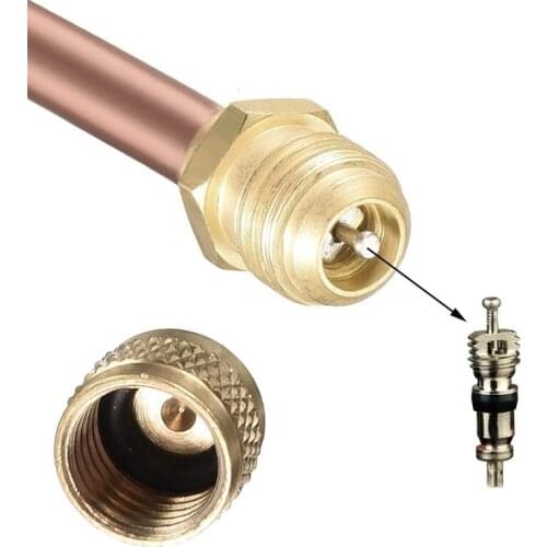 10 pcs Air Conditioner Access Valves Core Core Remover Thickness 0.6mm Copper Tube Length 90mm