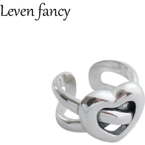 925 Sterling Silver Ring Arrow Through Heart Ring For Women Elegant Vintage Silver Ring Adjustable Fine Jewelry 925 Korean Gift