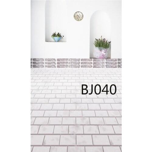 LB Polyester & Vinyl White tiled floor Decorative flowers Backdrops Background For Photography Studio Backdrop Photo Props
