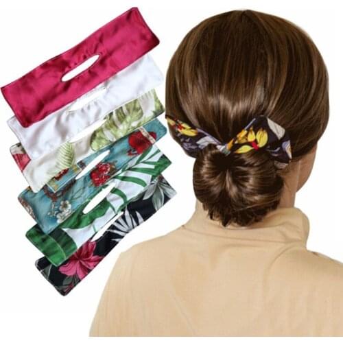 Lazy Twisting Coil Hair Iron Cotton Cross Printted Knotted Deft Bun Hair Lazy Twisted Coil Fashion Girls Hair Accessories TSLM1