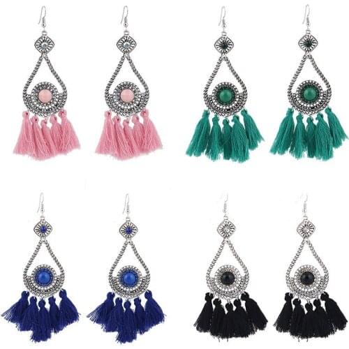 LZHLQ 4 Pairs of Tassel Earrings 2021 Women Fashion Earrings Girl Drop Earrings Female Jewelry