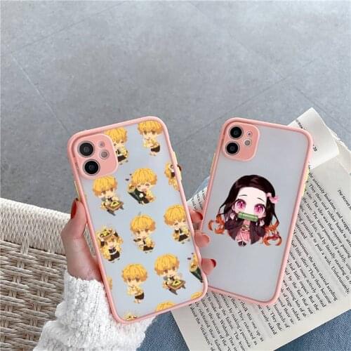 Demon Slayer Kimetsu No Yaiba luxury design Phone Case matte transparent For iphone 7 8 11 12 plus mini x xs xr pro max cover