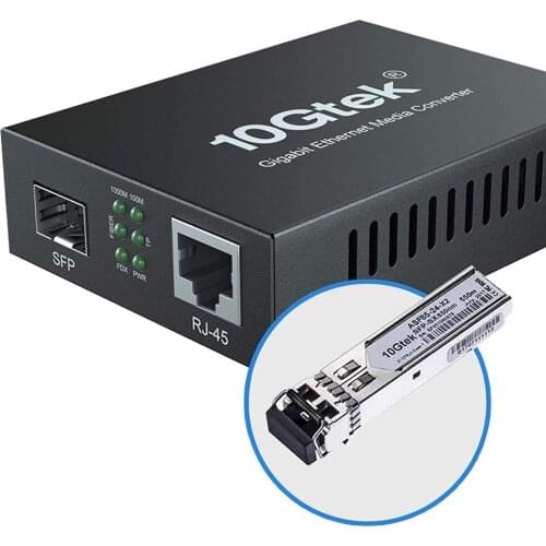 1.25 Gbps Ethernet Media Converter with a SFP SX Module, MMF, 850-nm, 550-m