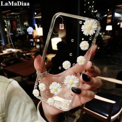For Xiaomi Redmi5 6 4X 5A 6A 8A Note4 5 6 7 8 4X 5A Pro Glitter Flower Rhinestone Diamond Transparent Phone Case Soft Back Cover