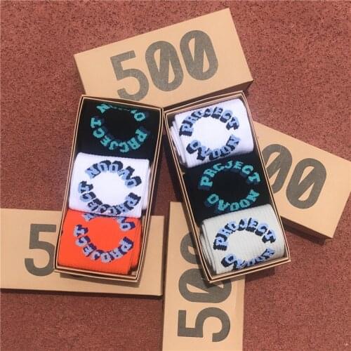 2021 New Socks Men Three-dimensional characters Fashion Crew Sports Letter Printing Trend Hip Hop Cotton Socks 3 Pairs/box