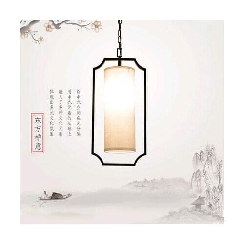 New chinese style simple linen pendant lights Eastern antique creative iron E27 LED lights for bar&stairs&porch&cafe VPU006