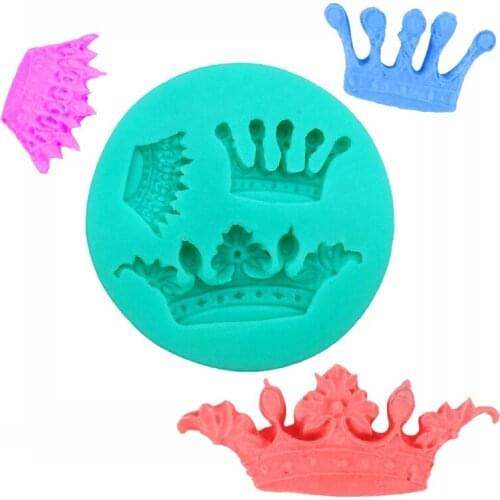Wholesale 10 Pcs/lot 3D Silicone 3 Crown Shape Fondant Cake Chocolate Candy Jello Decorating Mold Tools