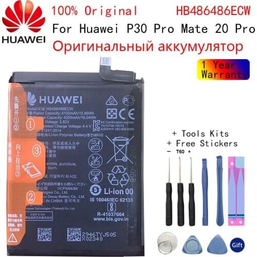 Hua Wei Original Replacement Phone Battery HB486486ECW 4200mAh For Huawei P30 Pro Mate 20 Pro Mate20 Pro Phone Batteries