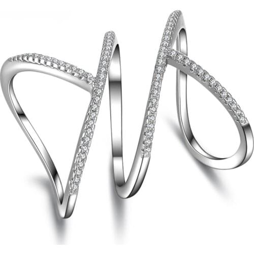 Special Design Lovers Promise Rings For Women 925 Sterling Silver Shinning Cubic Zirconia Crystals Ring Jewelry For Girl