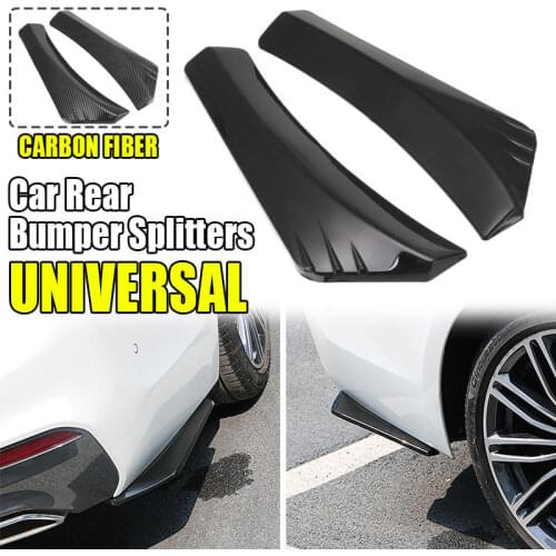 Pair Car Rear Bumper Lip Diffuser Splitter Carbon Fiber Angle Spoiler Protector Side Skirt Canards Diffuser Universal For BMW