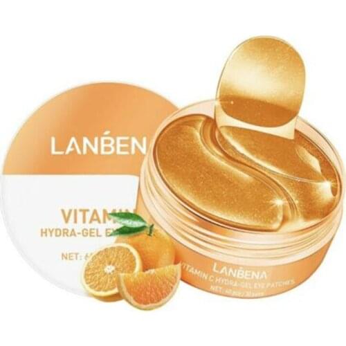 60pcs Under Eye Patches Vitamin C HYDRA-GEL Brightening Eyes Mask Reduce Dark Circles Eye Bags Wrinkles Fine Lines