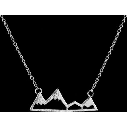 Simple Snow Mountain Shaped Pendant Necklace for Women Kids Birthday Present Collar Mujer