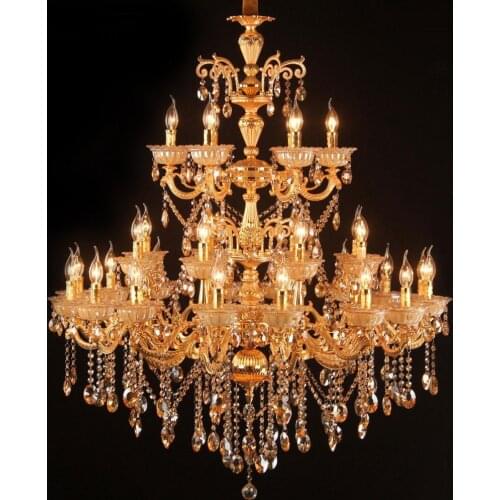 Luxurious Crystal Chandelier Light Fixture Hanging Lamp for Restaurant Hotel Project Large Lustres Luminaires Indoor Lighting