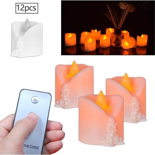 12pcs/lot Christmas Flameless Candles,Battery Powered Led Tea Light Remote Led Electronic Candles Light Easter Candle Flickering