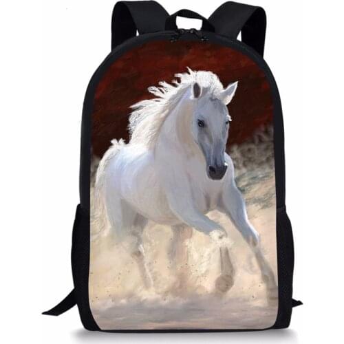 Crazy Horse Printed Teenager Boys Girls 3D Animal Backpack Printing 3D Kids Dinosaur Bagpack Primary Children Backpacks