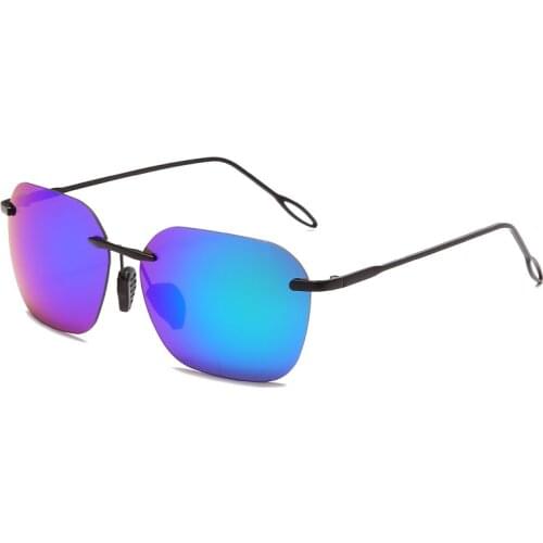 Vazrobe Brand Sunglasses Male Polarized Sun Glasses for Men Rimless Polygon Black Eyewear 150mm Oversized Luxury Designer