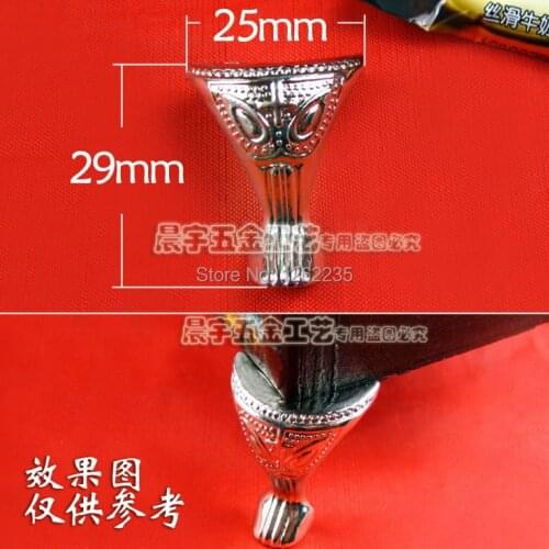25*29mm Silver sofa feet Furniture legs Antique pattern Wooden box decoration Support foot Angle code