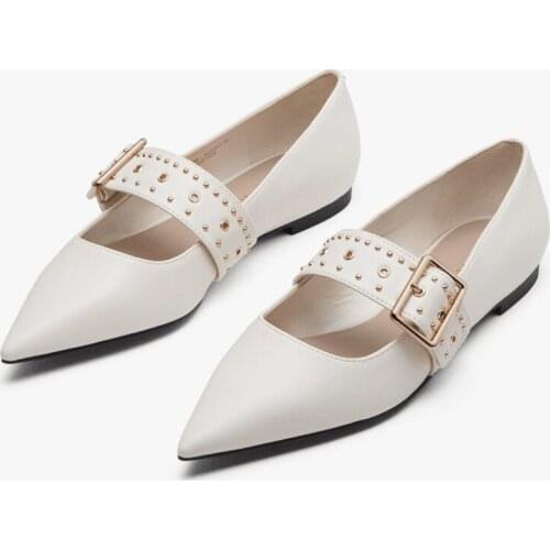 Shoes Woman Flats Dress Bonded Leather Rubber Basic Shoes Woman Flats Dress Bonded Leather Basic