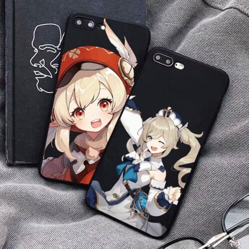 Genshin Impact Phone Case For iPhone X XR XS MAX 6s 7 8 plus SE 2020 11 12 pro max Game Cover Soft Black Matte Silicone Shell