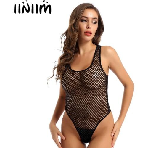Womens Sexy Teddies Hollow Out Body Lingerie High Cut Leotard Bodycon Bodysuit Clubwear Costumes Babydoll for Evening Parties