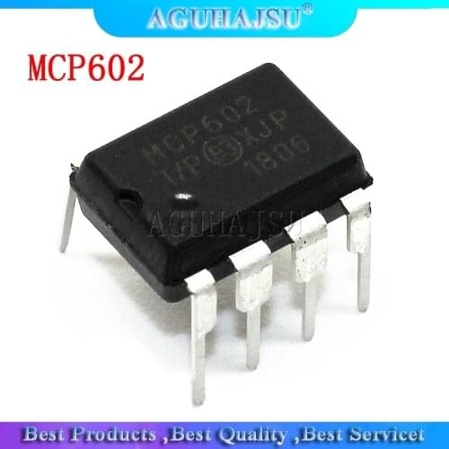 10PCS MCP602-I/P MCP602 DIP8 DIP 2.7V to 5.5V Sing new original