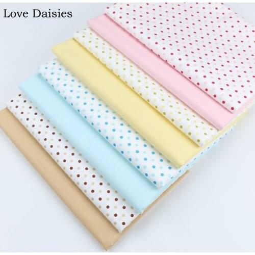 100% Cotton Candy PINK GREEN BLUE BROWN Small Polka Dot Twill DIY for Kids Apparel Dress Handwork Quilting Patchwork Fabrics