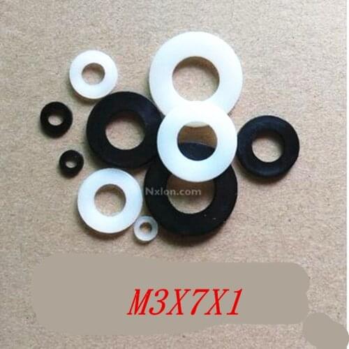 1000pcs M3*7*1 black or white nylon plastic Insulation Washers