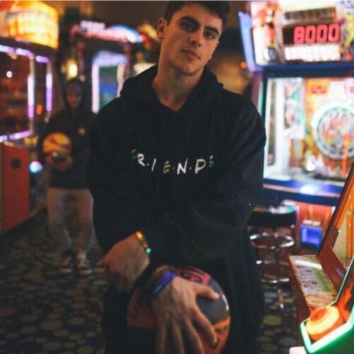 2021 Harajuku Hoodies Pullover Women Friends Letters Printed Sweatshirt Elegant Ladies Sport Hoodies White Black Casual Hoodies