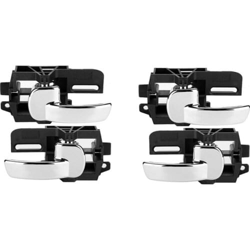 4X Door Handle Interior Inner Chrome Left Right for Nissan Qashqai J10 2007-2013 80670JD00E 80671JD00E