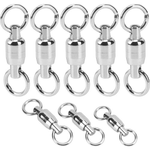5/20/40PCS Bearing Fishing Connector High Strength Rolling Swivel Two Way Stainless Steel Bearing Swivel 8 Shaped Ring Connector