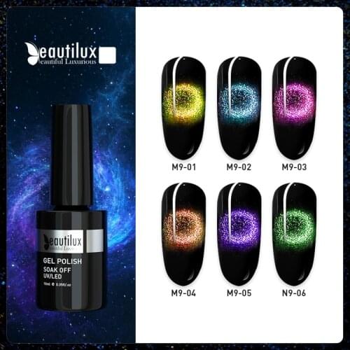 Beautilux 9D Galaxy Cat Eye Gel Nail Polish Nails Art Design Magnetic UV LED Gels Varnish Semi Permanent Nail Lacquer 10ml