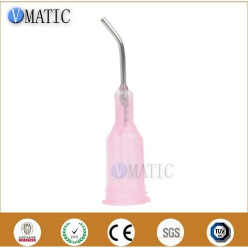 Free Shipping 100Pcs 20G Pink Color 0.5'' 45 Degree Bent Glue Adhesive Dispensing Needle Tips 1/2 Inch