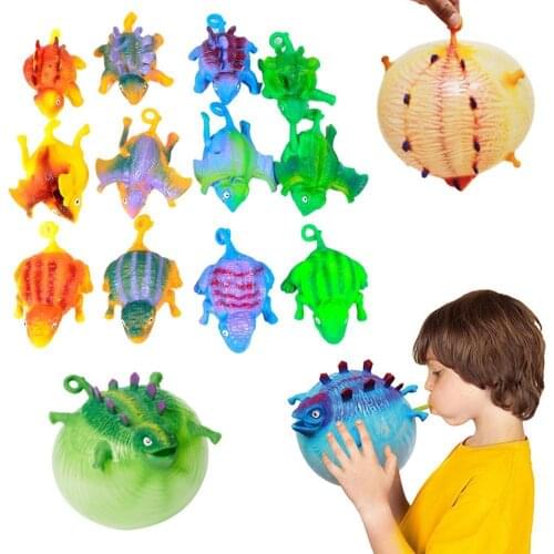 Color shipped randomly Creative Exotic Toys TPR Inflatable Animals Vent Toys Inflatable Dinosaur Wave Ball Childrens Toys Funny
