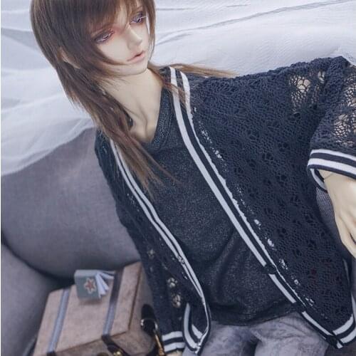 D03-P440 children toy BJD DD SD MSD 1/6 1/4 1/3 dolls clothes Hollow cardigan black 1pcs