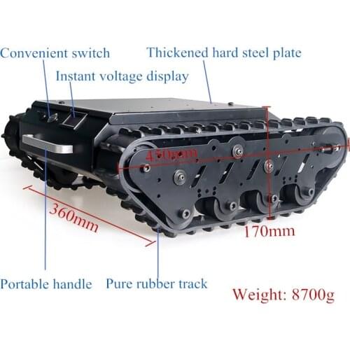 Express Deliver Rubber Track Stainless Steel 50kg Big Load Tank Chassis 24V Large RC Chain Smart Robot For Arduino DIY Assembled