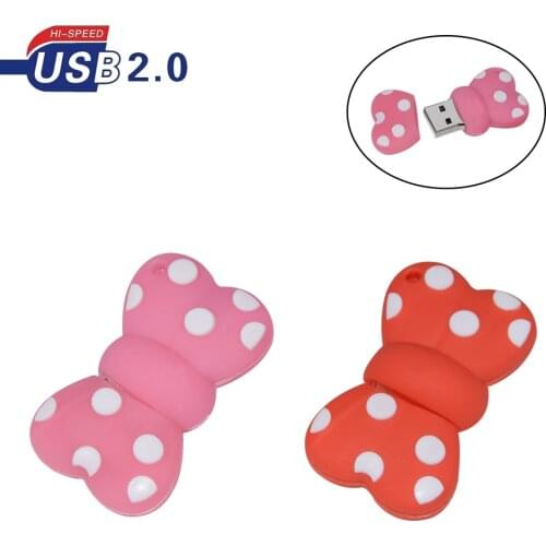 USB 2.0 Flash Drives cartoon Cute bow Pendrive 8GB 16GB 32GB flash usb 64GB 128GB Pen drive cool memory usb stick gifts
