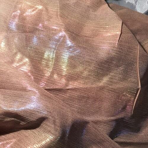 Holographic Rainbow Chiffon Fabric Reflective Gradient Ombre for Fashion Han Chinese Costume Scarf Curtain Clothing for Summer