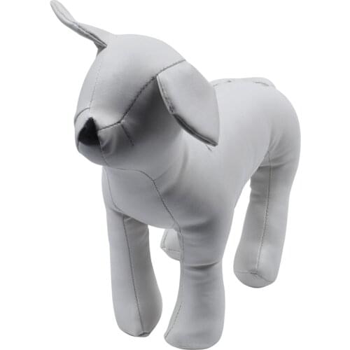 Leather Dog Mannequins Standing Position Dog Models Toys Pet Animal Shop Display Mannequin White S