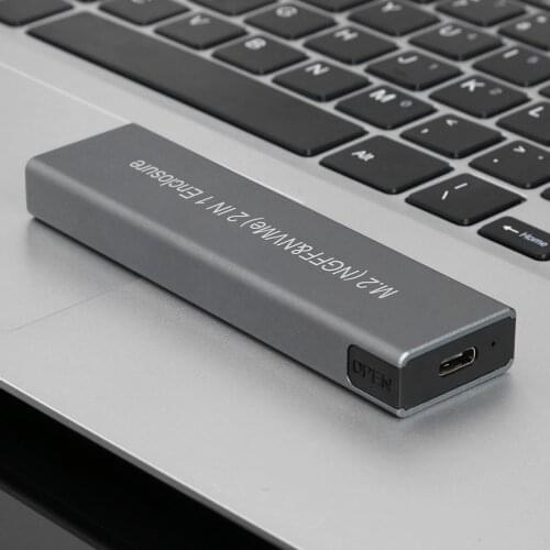 M2 SSD Case NVME Enclosure M.2 To USB Type C 3.1 SSD Adapter For Dual NVME PCIE NGFF SATA M/B Key Case 2230/2242/2260/2280 SSD