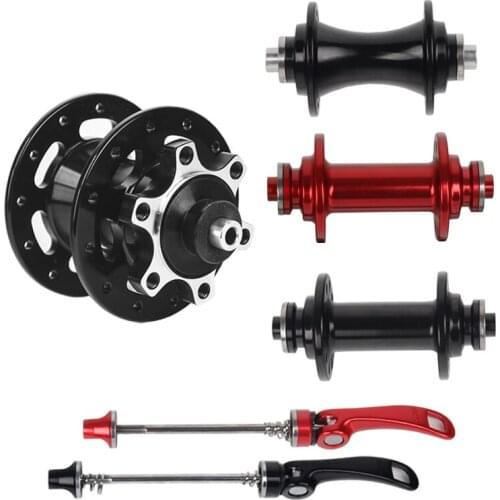 Small wheel folding Front hub 74mm open gear Black / red aluminum alloy 2Bearing 20/32 hole disc brake / V brake