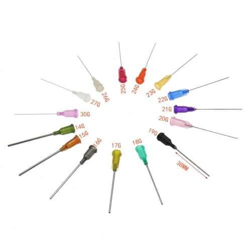 25pcs 1.5 Inchscrew Precision Tips Liquid Dispenser Syringe Needle Stainless Steel Tube Blunt 14G 20G 30G,Gauge Glue Dispensing